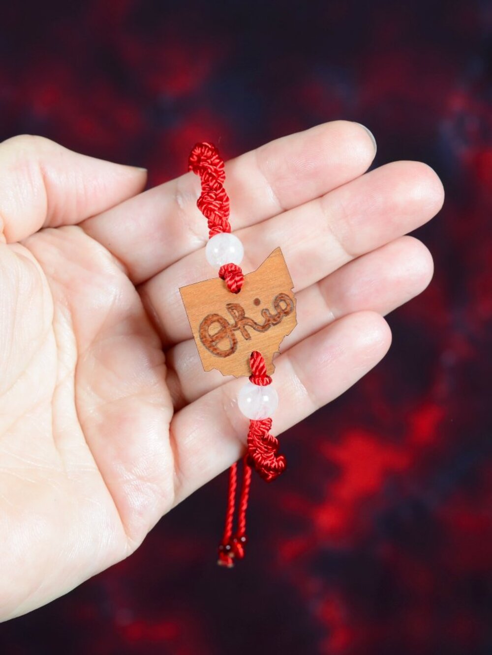 Ohio State University Buckeyes macramé bracelet